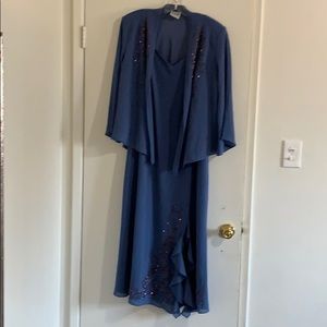 Long formal Dress with gems and jacket